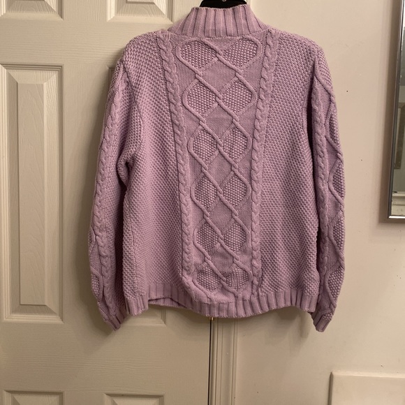 Chaus zip down lavender sweater - Picture 5 of 6